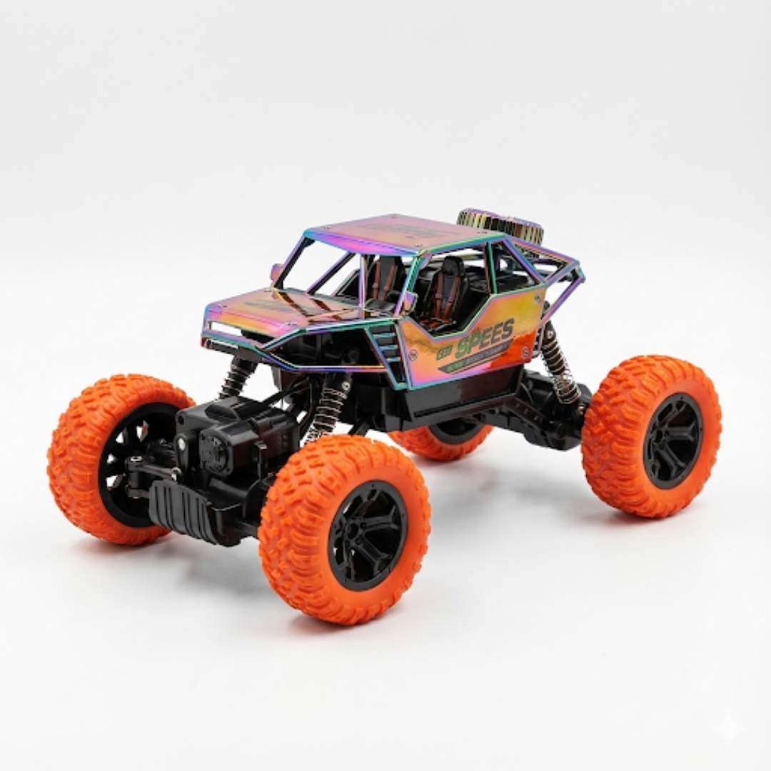 Alloy Climber Big Wheel Rock Crawler RC Truck with Suspension & Orange Tyres