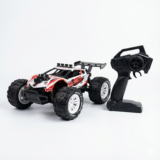 1:18 4WD High‑Speed Off‑Road RC Truck with Spray & LED Lights – 30 km/h (White Thunder)