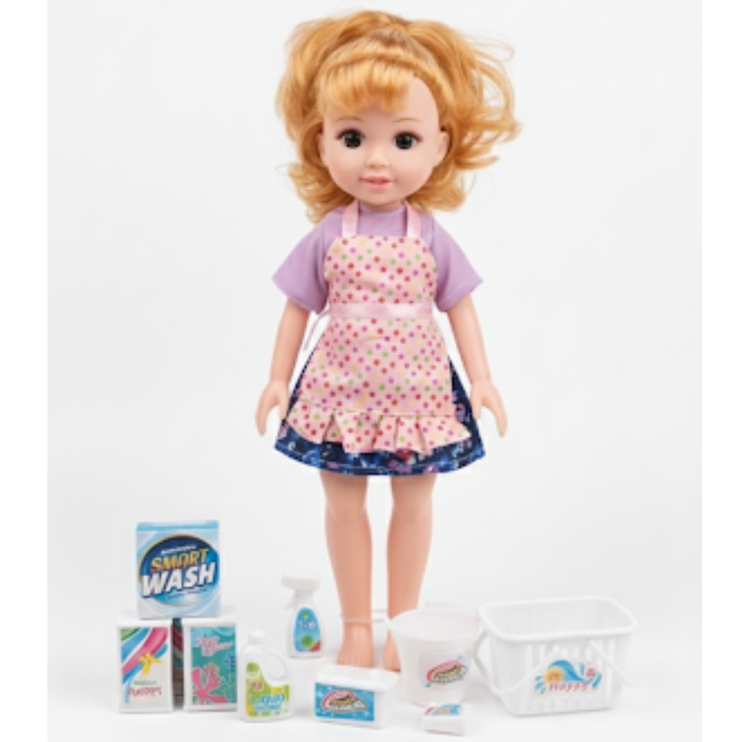 Alia Smart Wash Doll with Laundry Accessories – 12" Fashion Doll Playset (Age 3+)