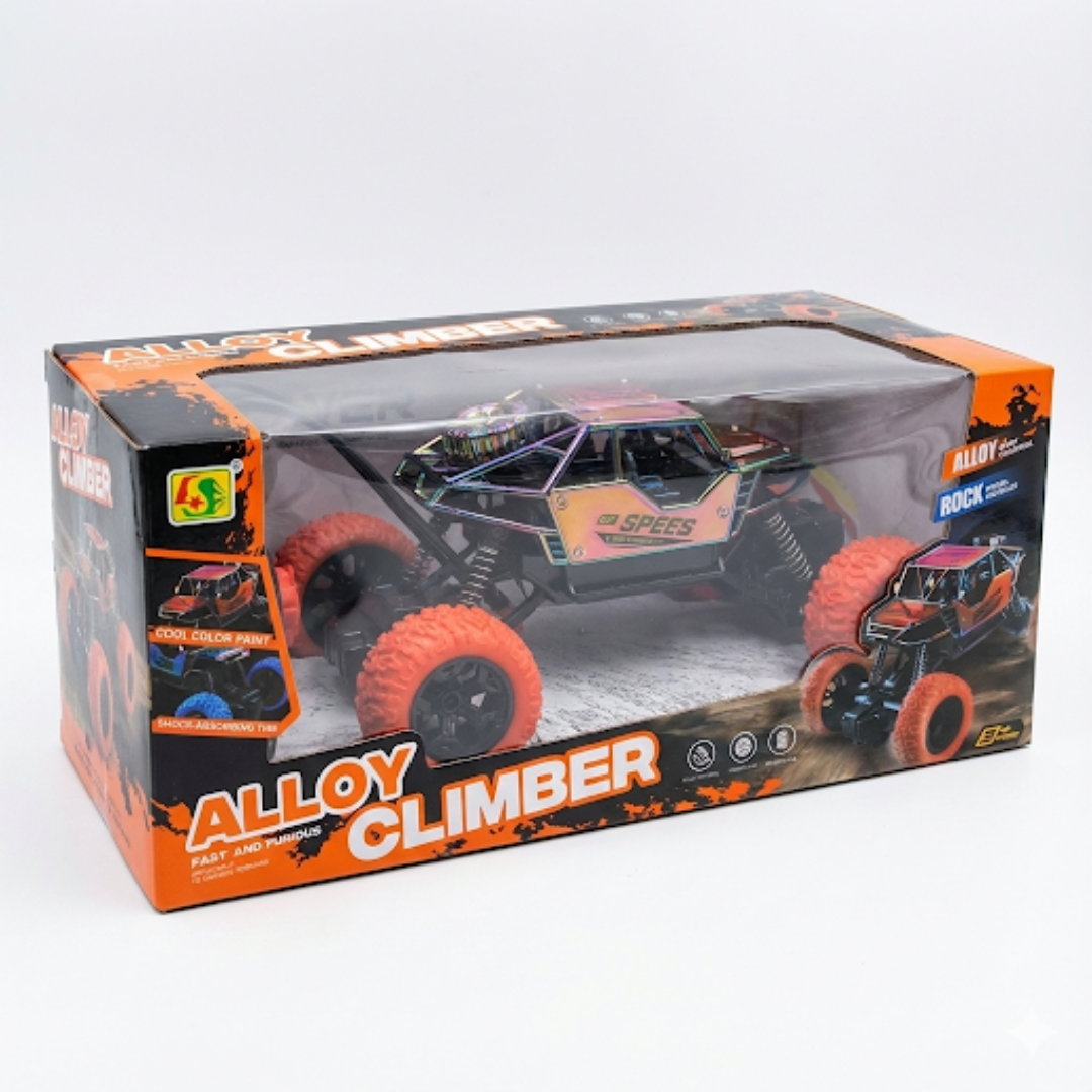 Alloy Climber Big Wheel Rock Crawler RC Truck with Suspension & Orange Tyres