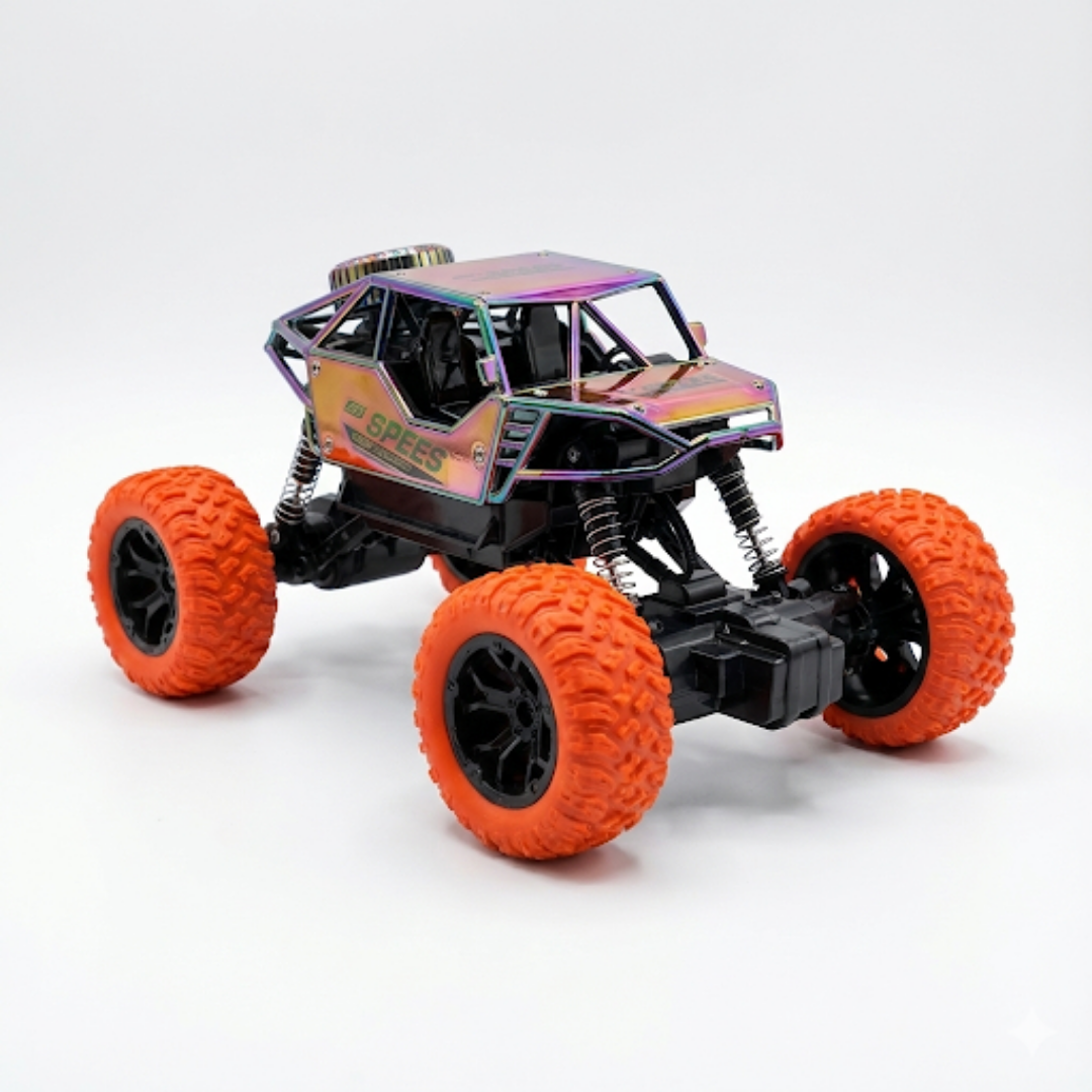 Alloy Climber Big Wheel Rock Crawler RC Truck with Suspension & Orange Tyres