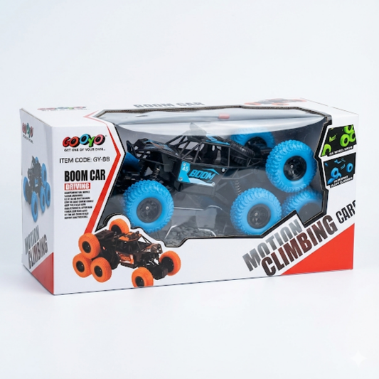 8‑Tyre 6‑Wheel Drive Rock Crawler RC Monster Truck with Rechargeable Battery (Blue)
