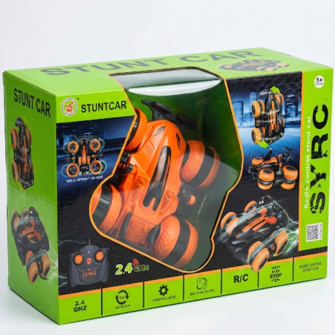 2.4GHz 360° Stunt RC Car with Remote – Green/Black & Orange/Black