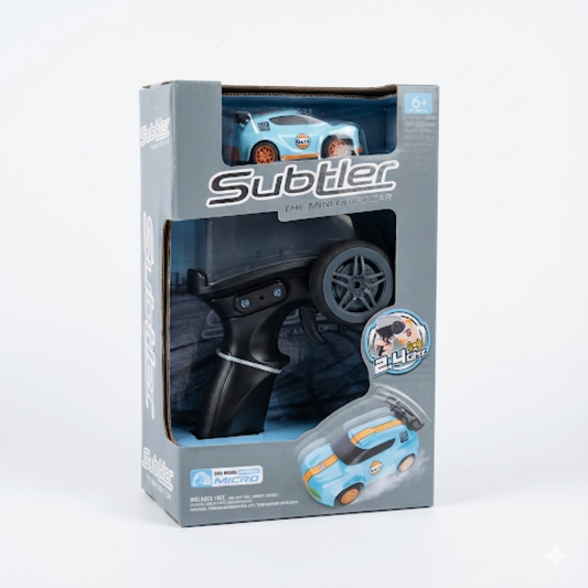 Mini Dash Drift RC Car 1:64 with 2.4GHz Remote, RGB Lights & 2 Speed Modes