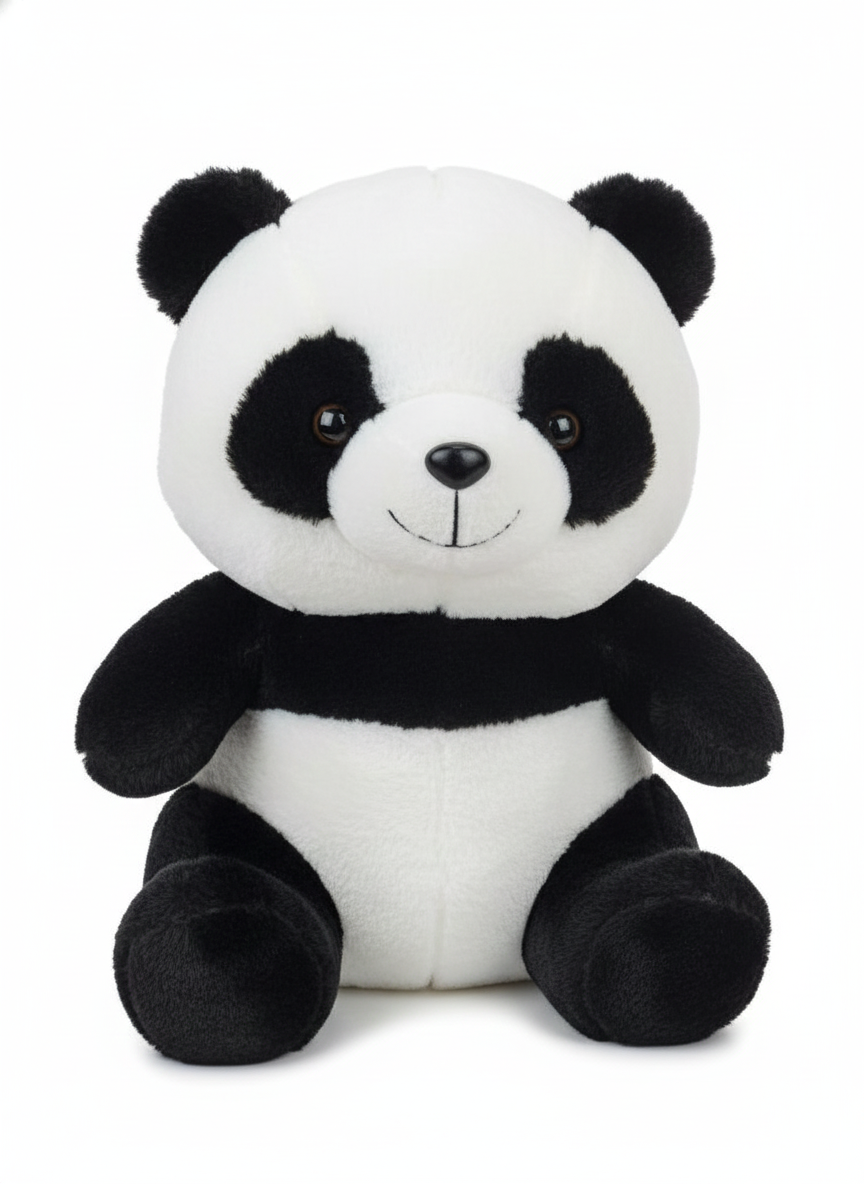 Panda Plush Soft Toy – Black & White Sitting Teddy