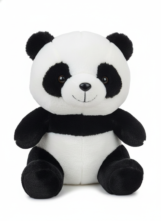 Panda Plush Soft Toy – Black & White Sitting Teddy