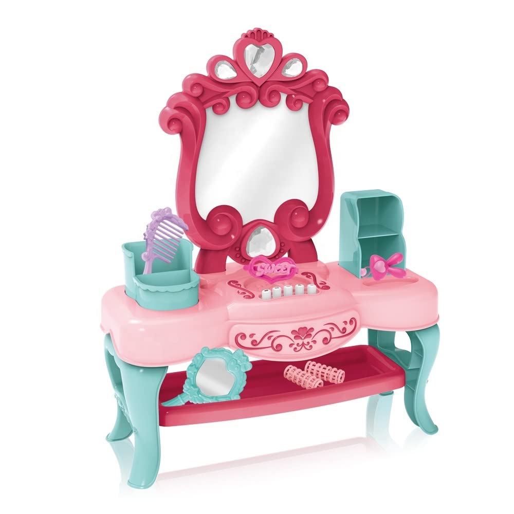Fashion Glamour Vanity Table Playset with Mirror, Lights & Music (Age 5+)