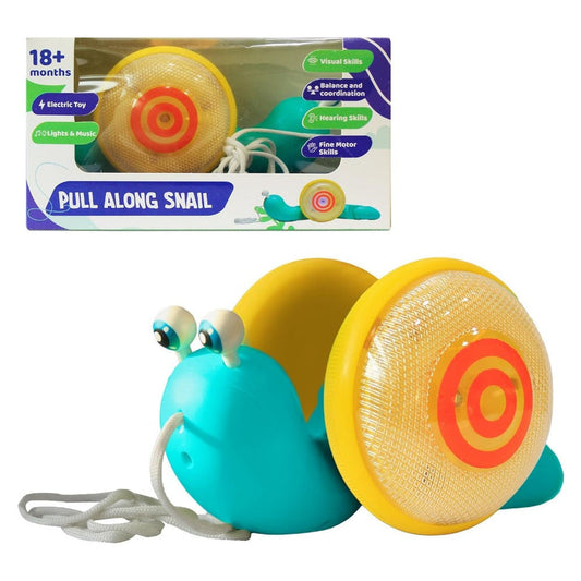 Pull‑Along Musical Snail with Lights & Wobbly Shell (18+ Months)