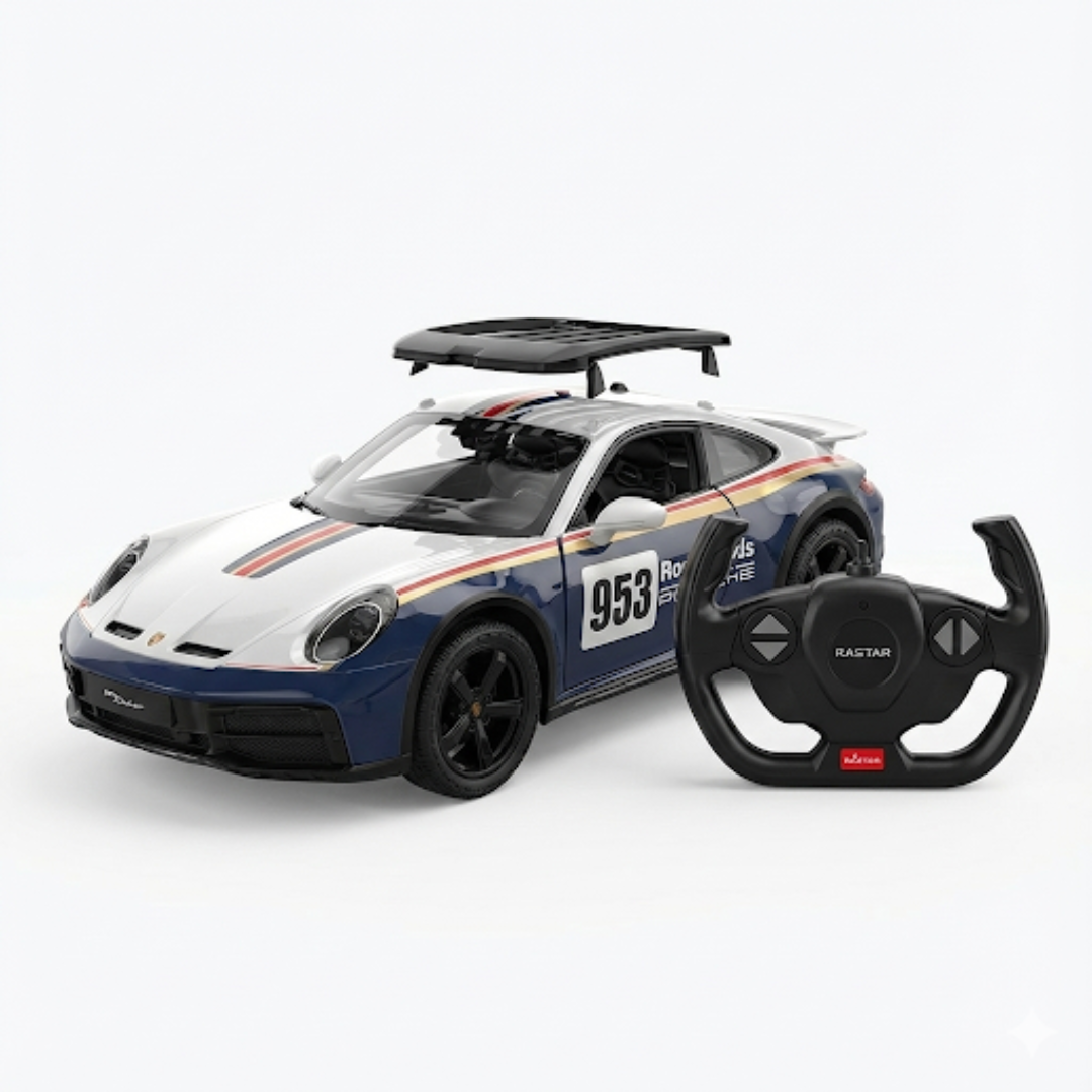 Rastar Porsche 911 Dakar 1:14 Official Licensed RC Car with Steering‑Wheel Remote