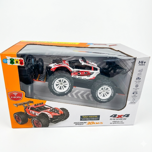 1:18 4WD High‑Speed Off‑Road RC Truck with Spray & LED Lights – 30 km/h (White Thunder)