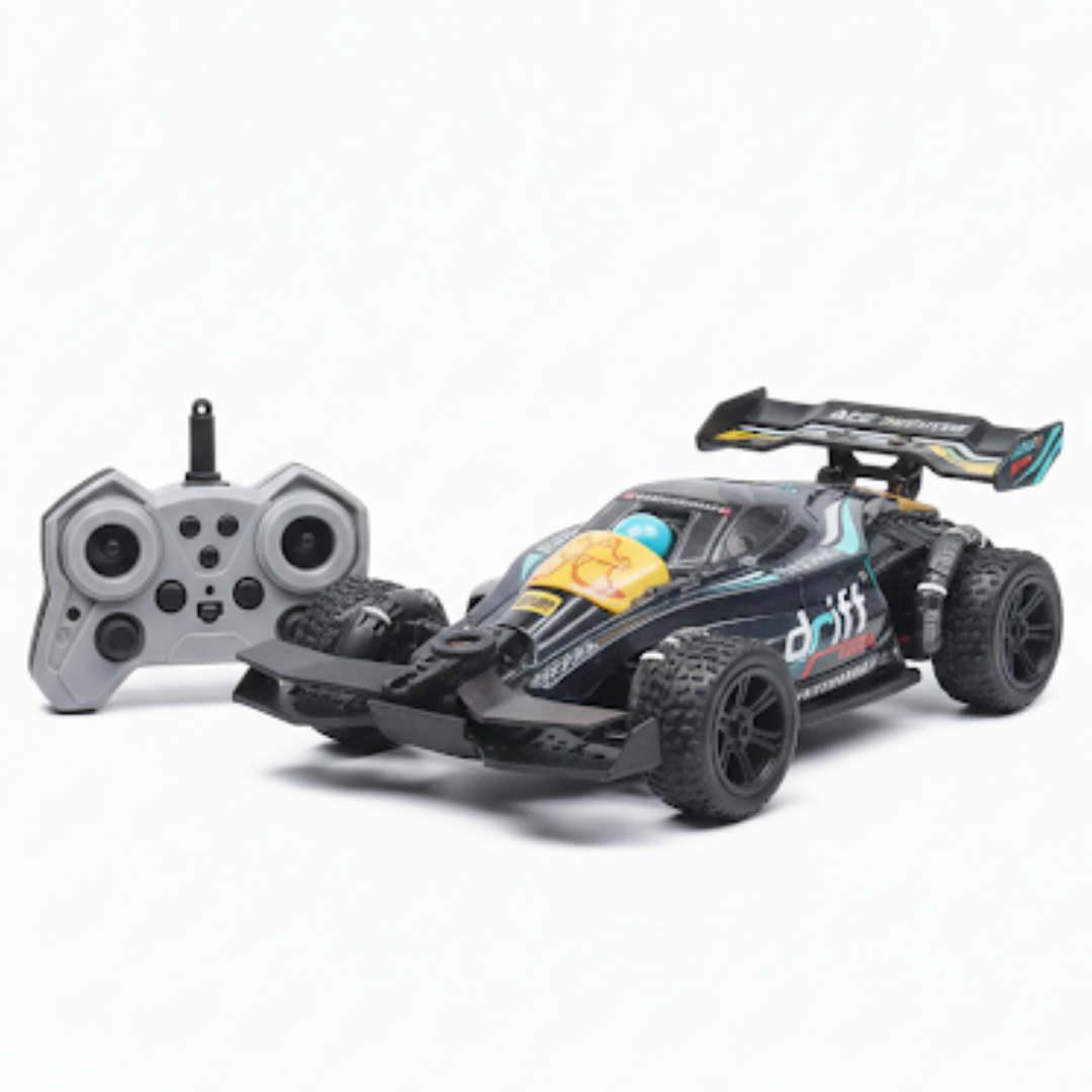 1:16 High‑Speed F1 RC Racing Car with 2.4GHz Remote, LED Lights & Rechargeable Battery (Black)