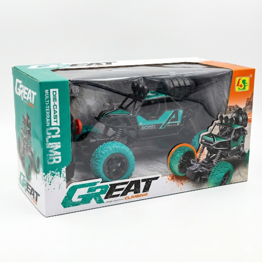 1:18 High‑Speed Off‑Road RC Car with Smoke Effect, Double Motor & Rechargeable Battery (Green)