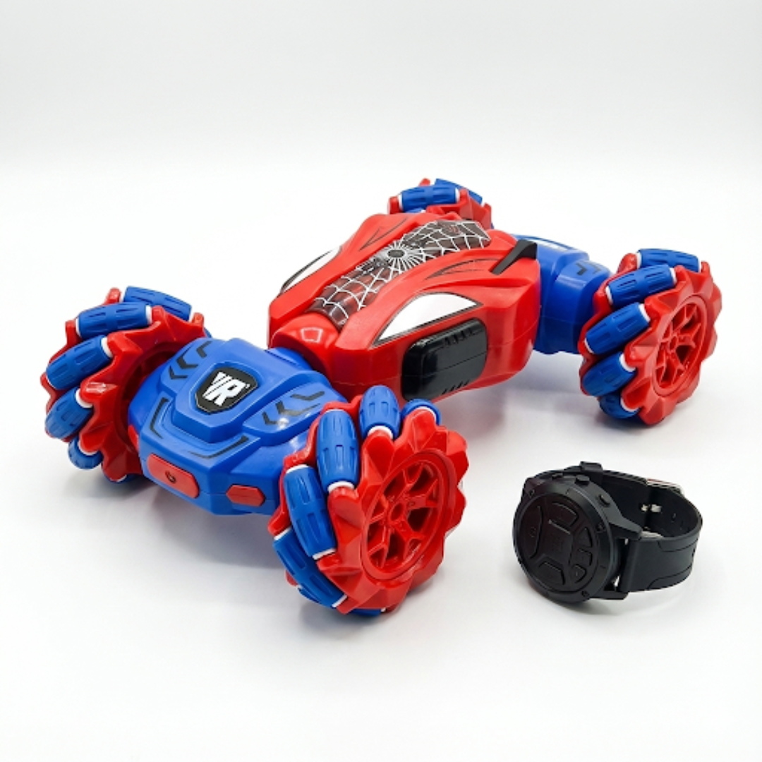 Spider Gesture‑Sensing 4WD Twist Stunt RC Car with 360° Spins, Lights & Music (Red)
