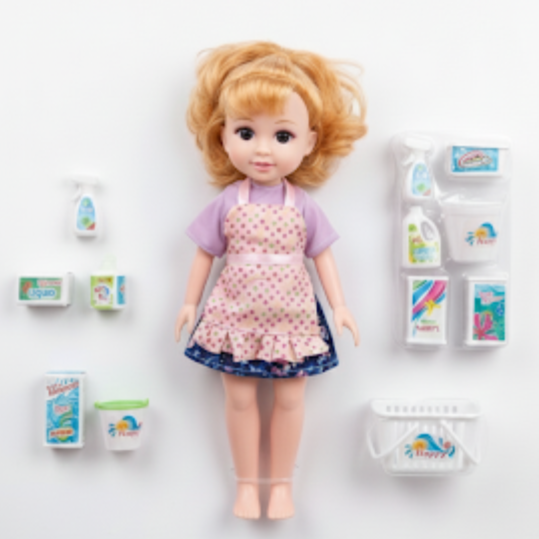 Alia Smart Wash Doll with Laundry Accessories – 12" Fashion Doll Playset (Age 3+)