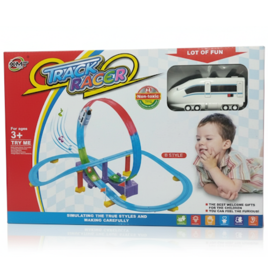 Track Racer Loop Car Track Playset for Kids (Multicolour, Ages 3+)