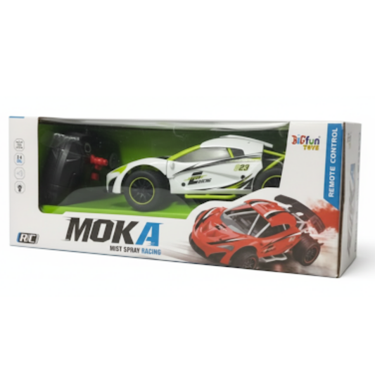 1:18 High‑Speed RC Drift Car with Tail Spray, Lights & Rechargeable Battery