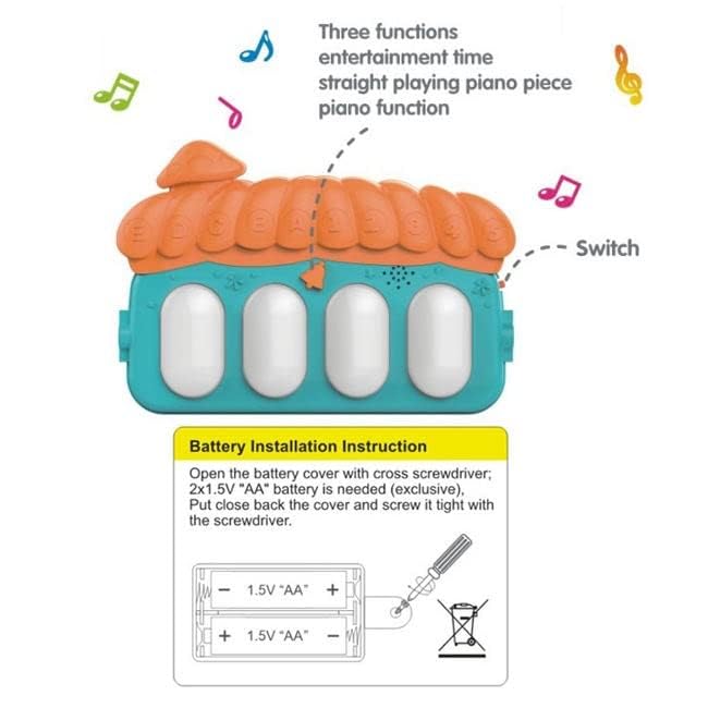 Baby Kick & Play Piano Gym Activity Mat with Hanging Toys & Music