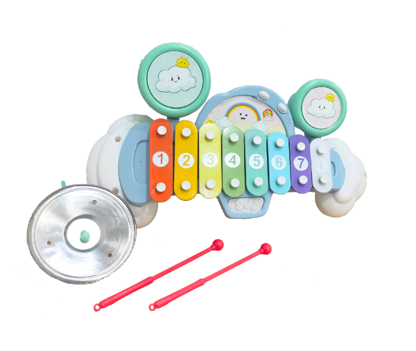 Happiesta Baby Music Knock Piano Xylophone with Cymbal & Mallets (18+ Months)