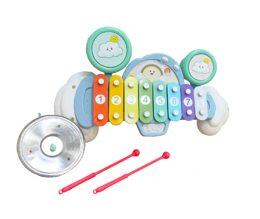 Happiesta Baby Music Knock Piano Xylophone with Cymbal & Mallets (18+ Months)